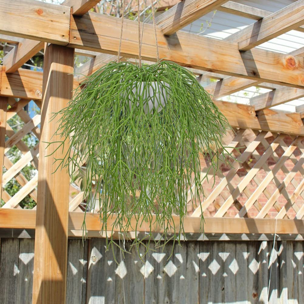 Artificial Hanging Fake Greenery Potted Ceramic Planter for Home Wall Indoor Outdoor Decor
