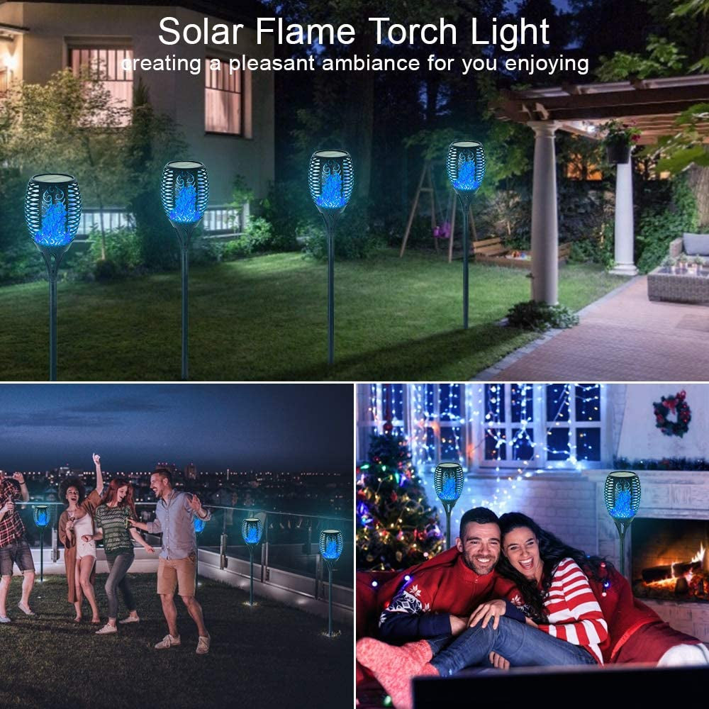 4 pack Solar Lights Outdoor with Flickering Flame Outdoor Decor