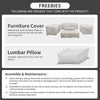 Patio Furniture Sets 7 Pieces Outdoor Furniture Sectional Patio Couches Set Storage Table No-Slip Grey Cushions and Waterproof Covers